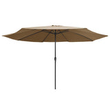 VIDAXL -Parasol mit Metallpol 390 cm Taupe