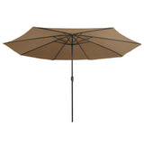 VIDAXL -Parasol mit Metallpol 390 cm Taupe