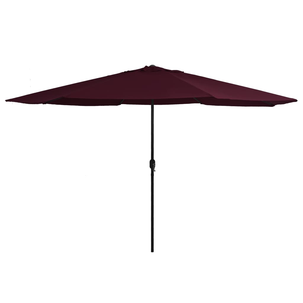 Vidaxl Parasol con polo metallico 390 cm Bordeaux rosso