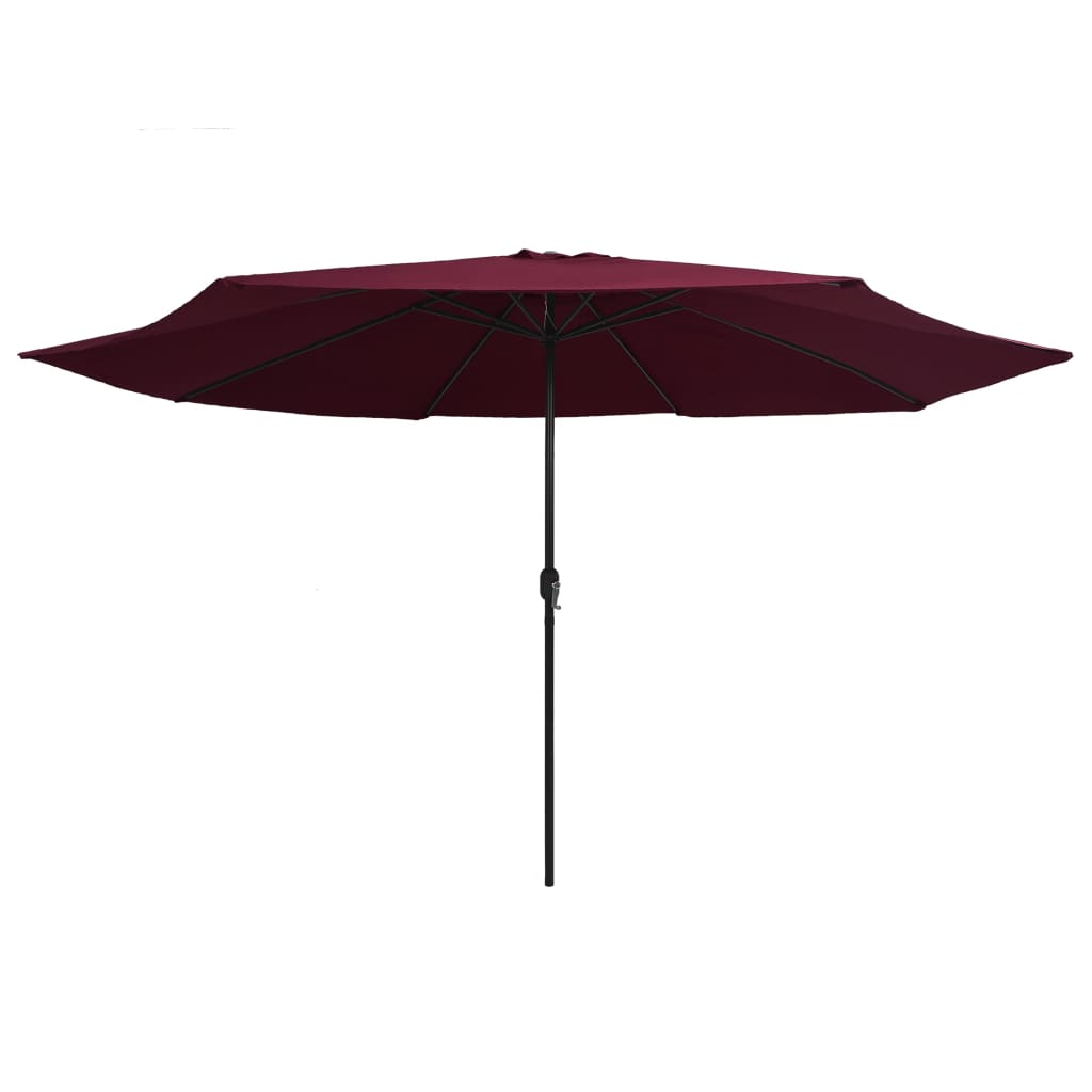 Vidaxl Parasol s kovinskim drogom 390 cm Bordeaux Red