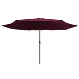 VIDAXL -Parasol mit Metallpol 390 cm Bordeaux Rot