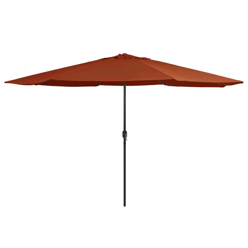 Vidaxl Parasol z metalowym słupem 390 cm terakottowym -