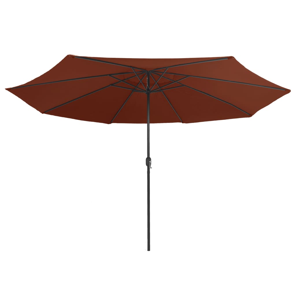 Vidaxl Parasol med metallstång 390 cm terrakotta -färgad