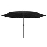 Vidaxl Parasol con poste de metal 390 cm negro