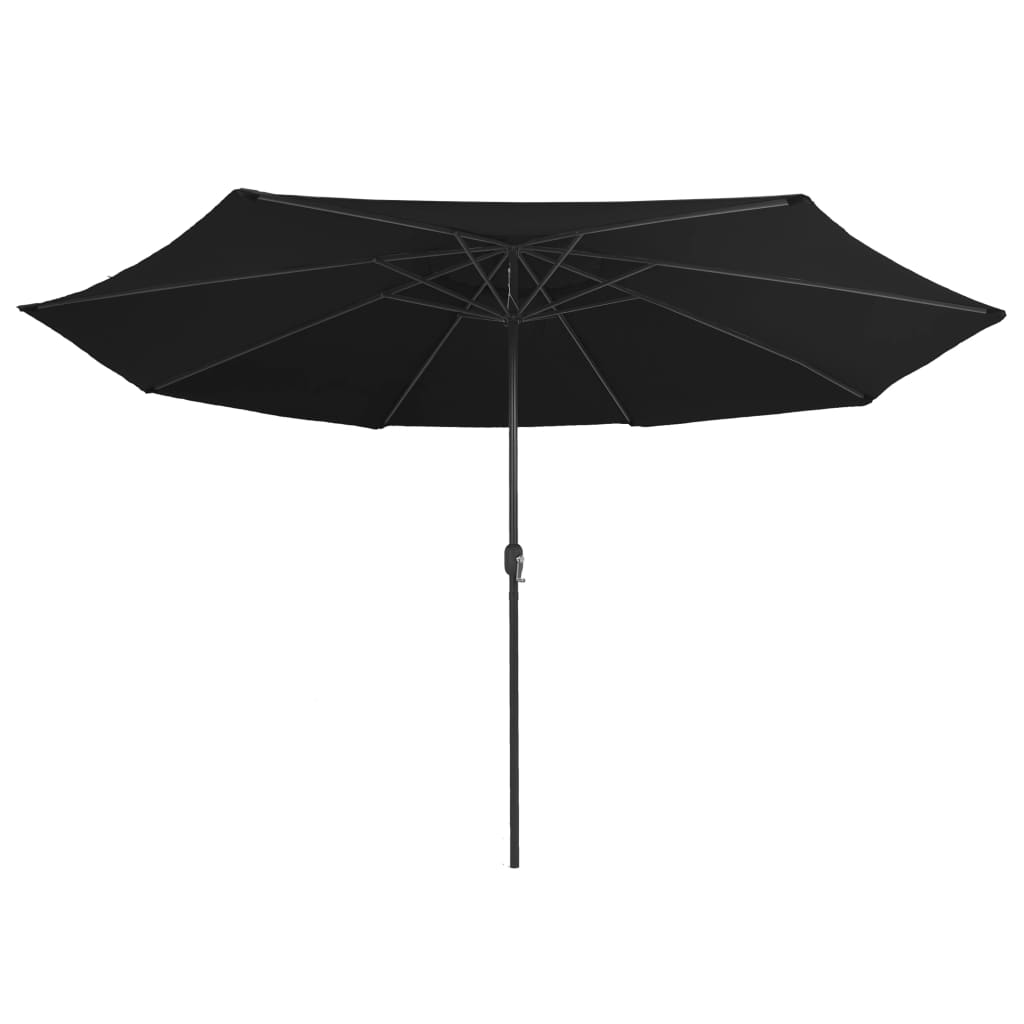 Vidaxl -parasol med metalstang 390 cm sort