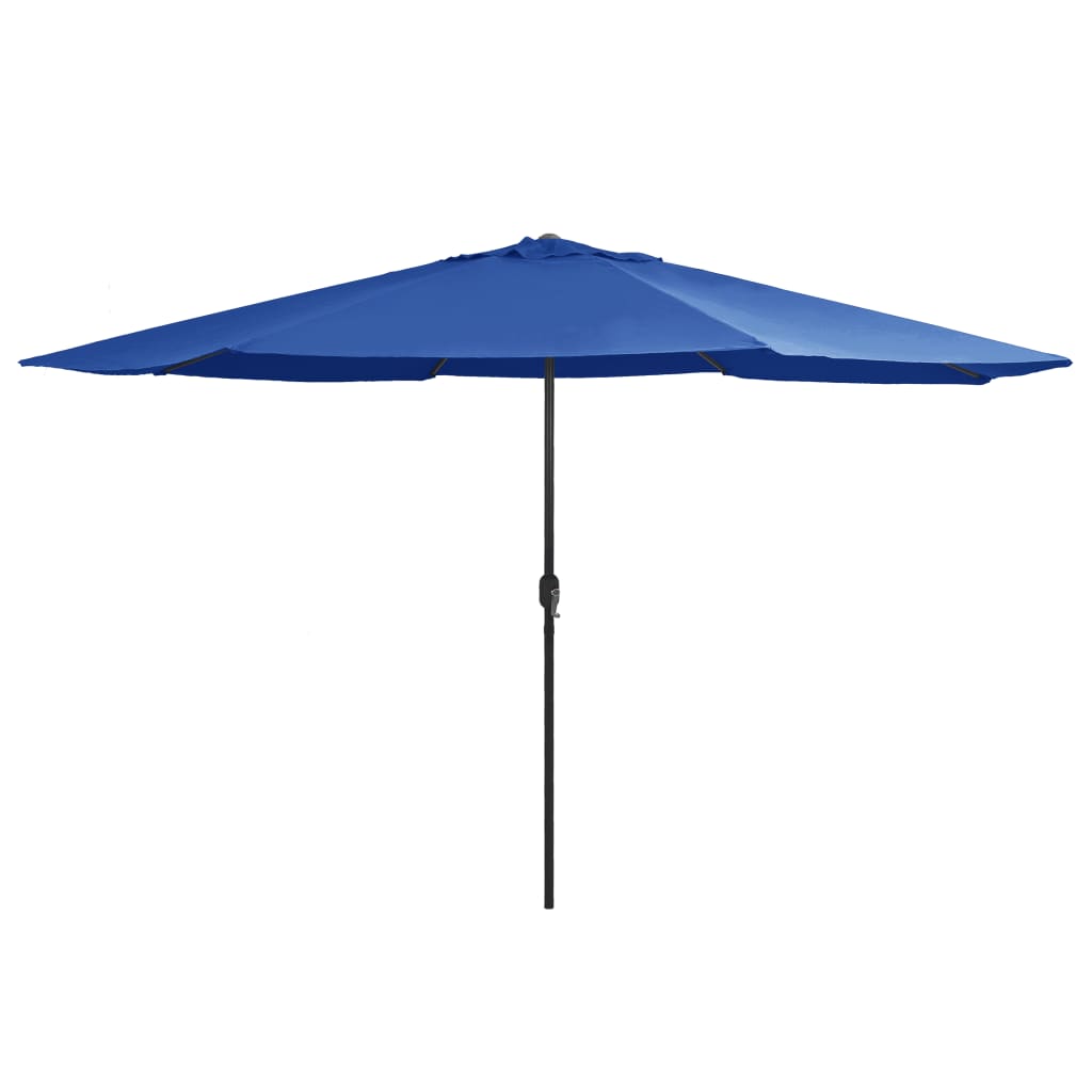 Bidaxl -parasol med metallstång 390 cm azurblå