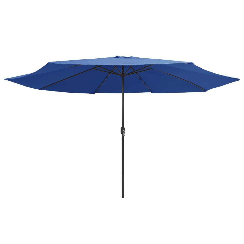 Bidaxl -parasol med metallstång 390 cm azurblå