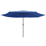 Vidaxl -parasol med metallstang 390 cm Azure Blue