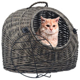 Vidaxl Cat Carrier 50x42x40 cm Naravna vrba Wood Grey