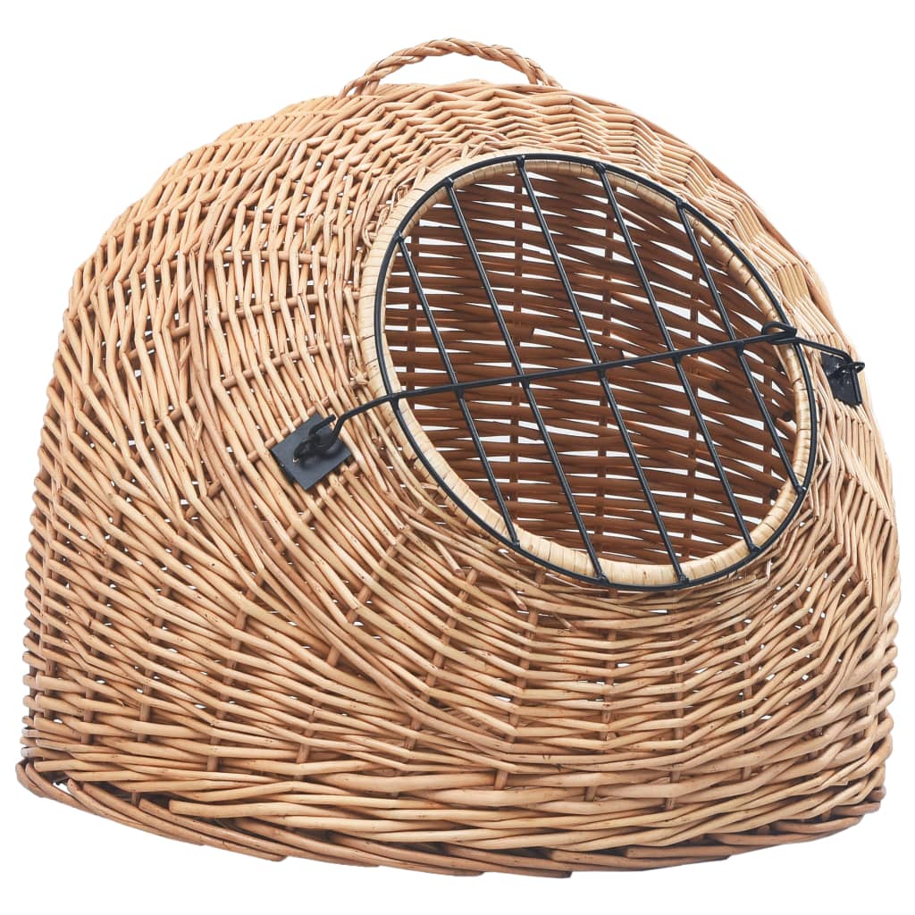 Vidaxl Cat Carrier 45x35x35 cm Natural Willow Wood