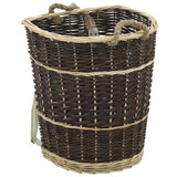 Vidaxl Wood Basket med bære stropper 44,5x37x50 cm naturlig Willow Wood