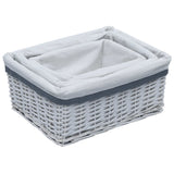 Vidaxl 3-delni košarist Set Stackable Willow White