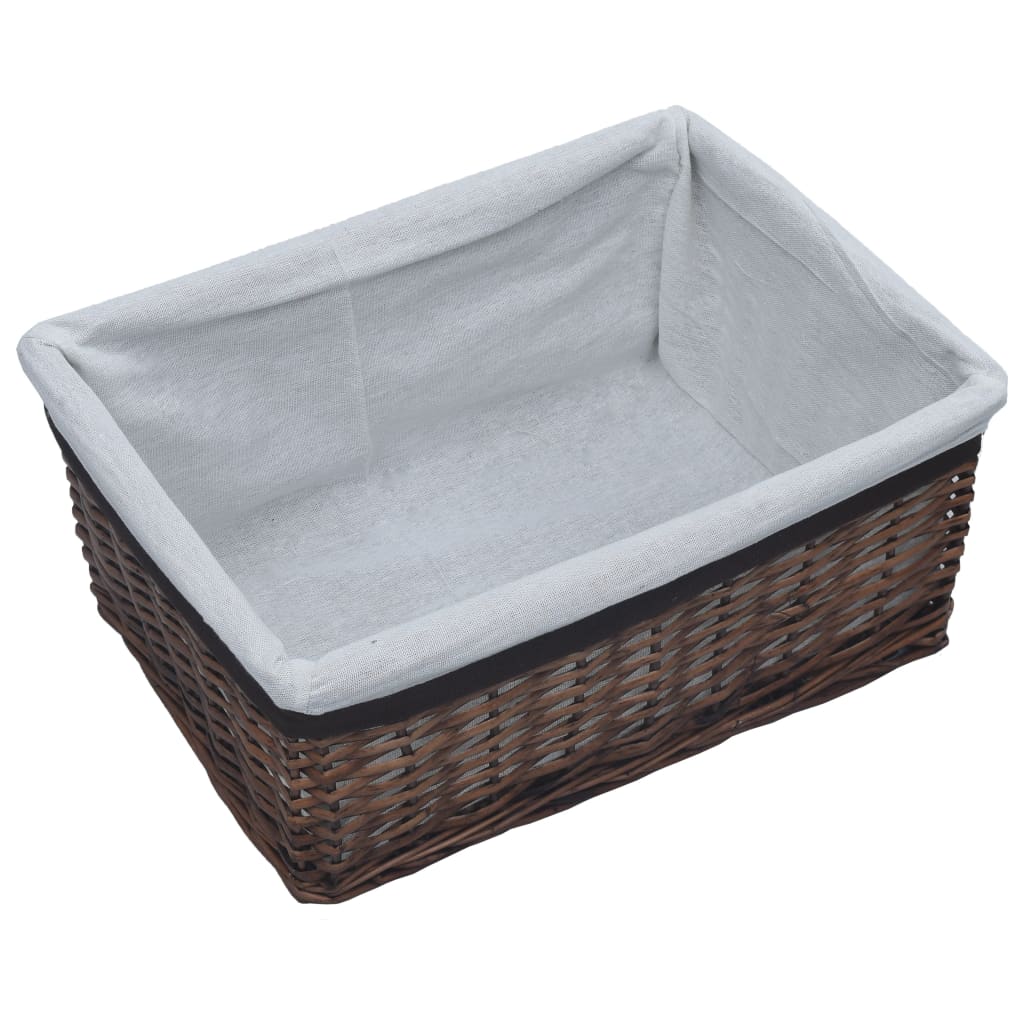 Vidaxl 3-part basket set stackable willows brown