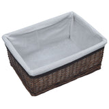 Vidaxl 3-part basket set stackable willows brown