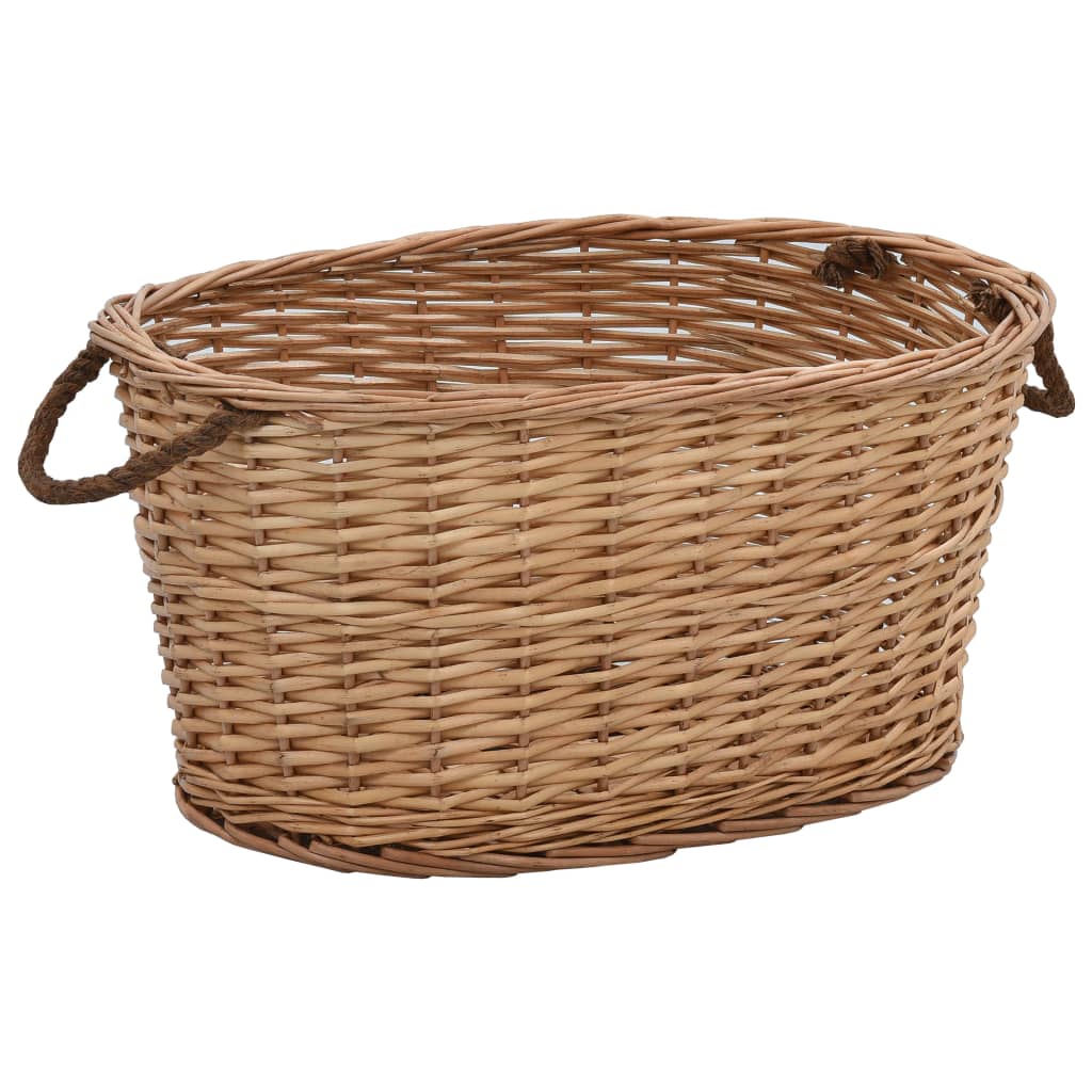 Vidaxl Wood Basket med håndtak 56x40x28 cm naturlig pil tre