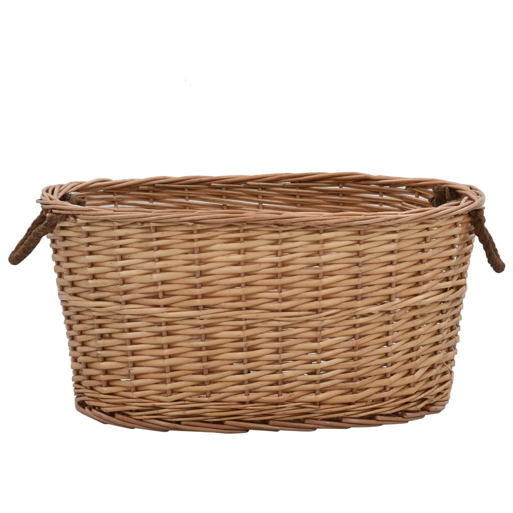 Vidaxl Wood Basket med håndtak 56x40x28 cm naturlig pil tre