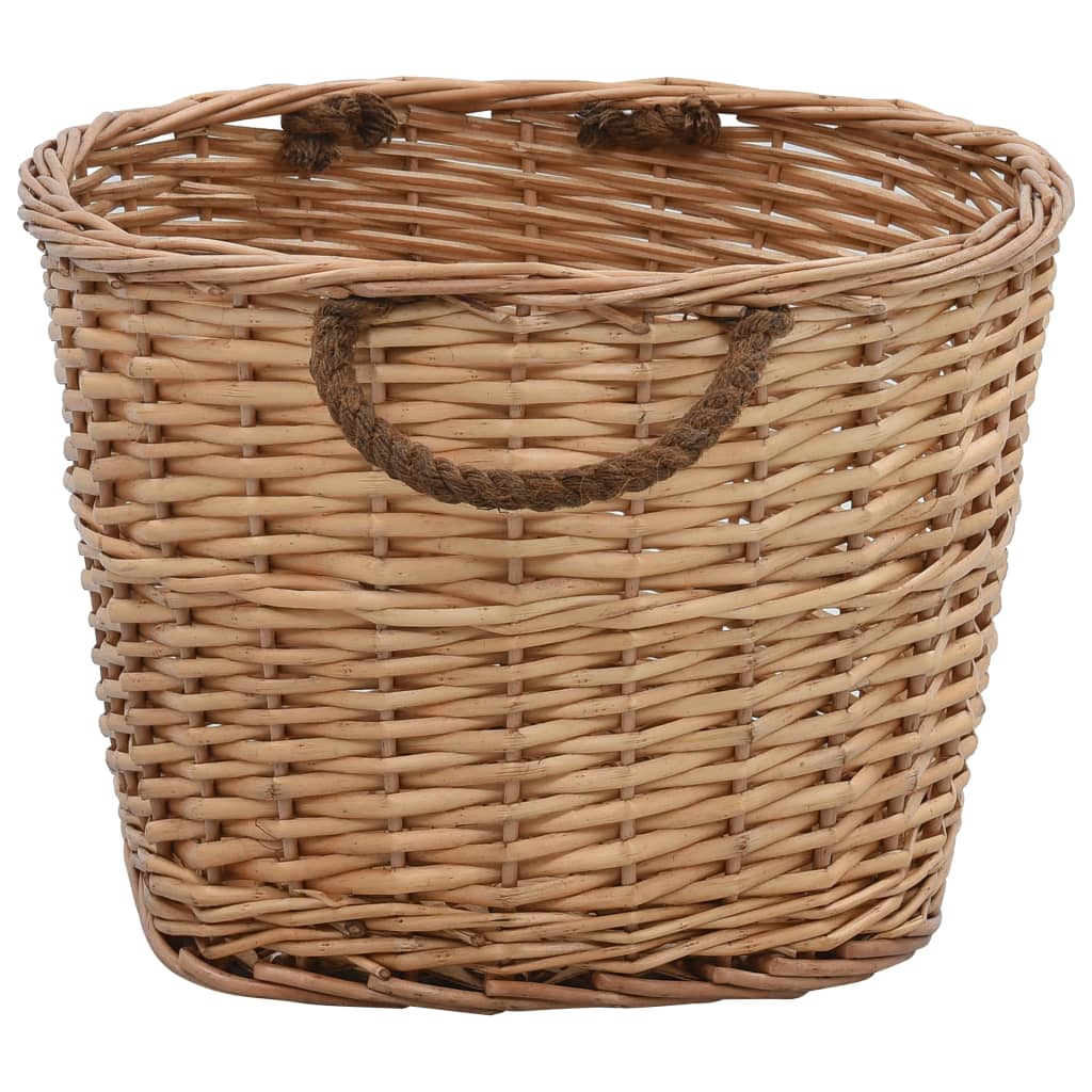 Vidaxl Wood Basket med håndtak 56x40x28 cm naturlig pil tre