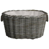 Vidaxl Wood basket with handles 59x42x28 cm willow wood gray