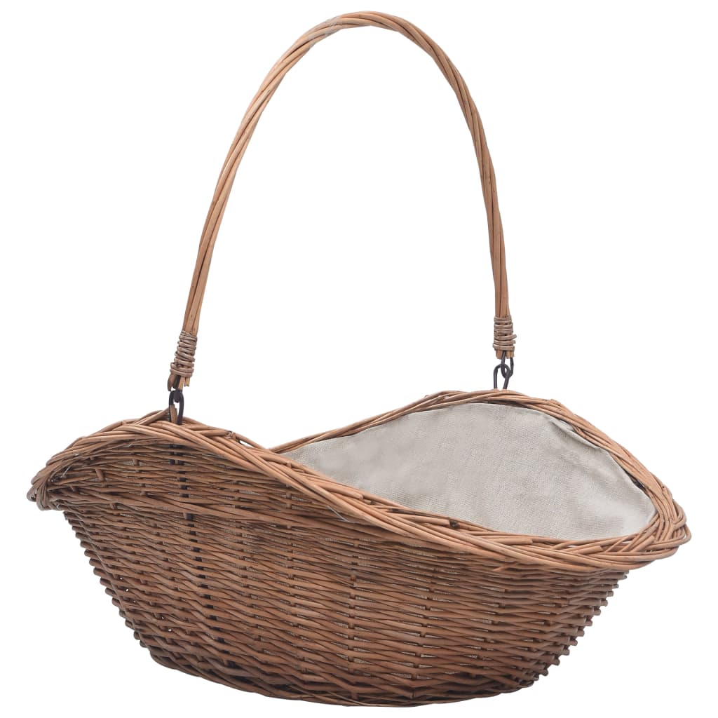 Vidaxl Wood Basket med håndtak 60x44x55 cm naturlig Willow Wood