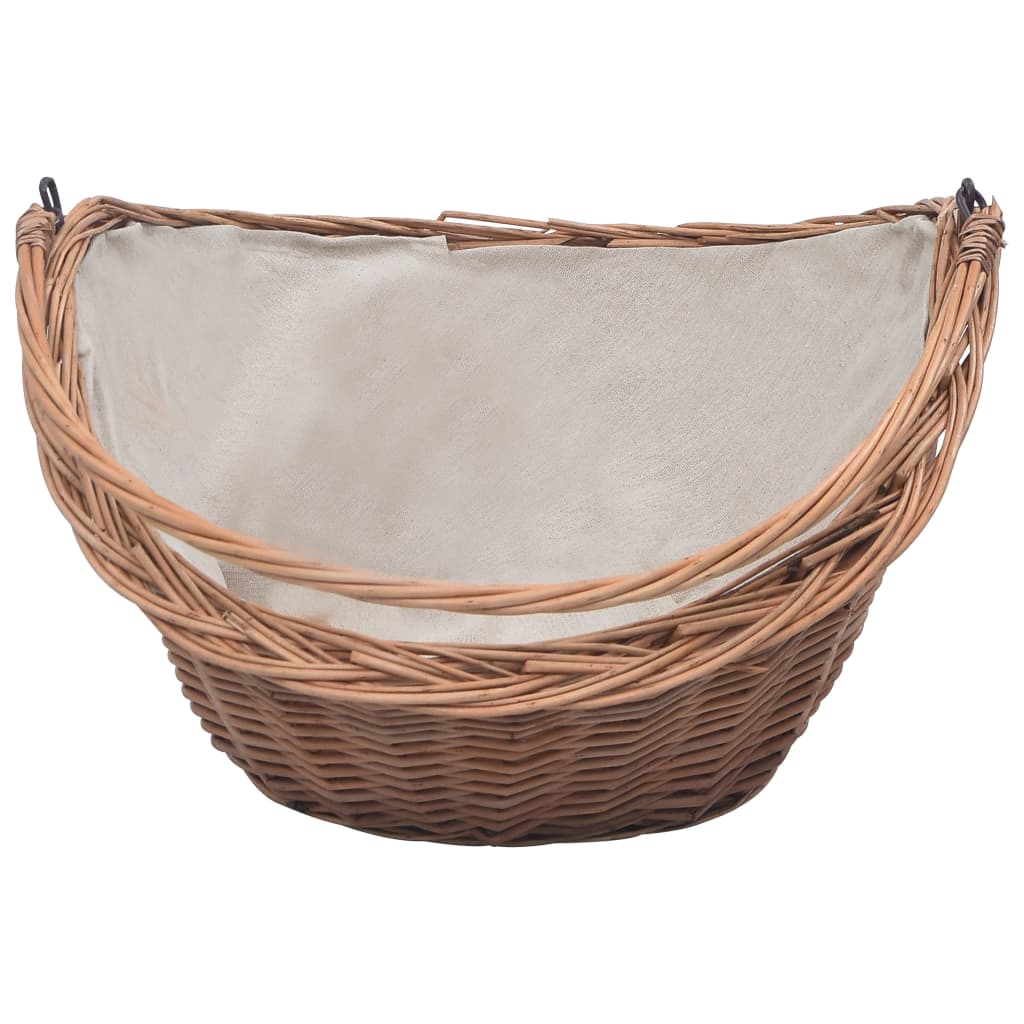 Vidaxl Wood Basket med håndtak 60x44x55 cm naturlig Willow Wood