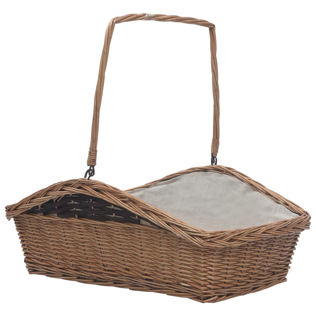 Vidaxl Wood Basket z uchwytem 61,5x46,5x58 cm Willow Wood Brown