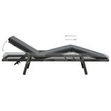 Vidaxl ligbed met kussen poly rattan grijs