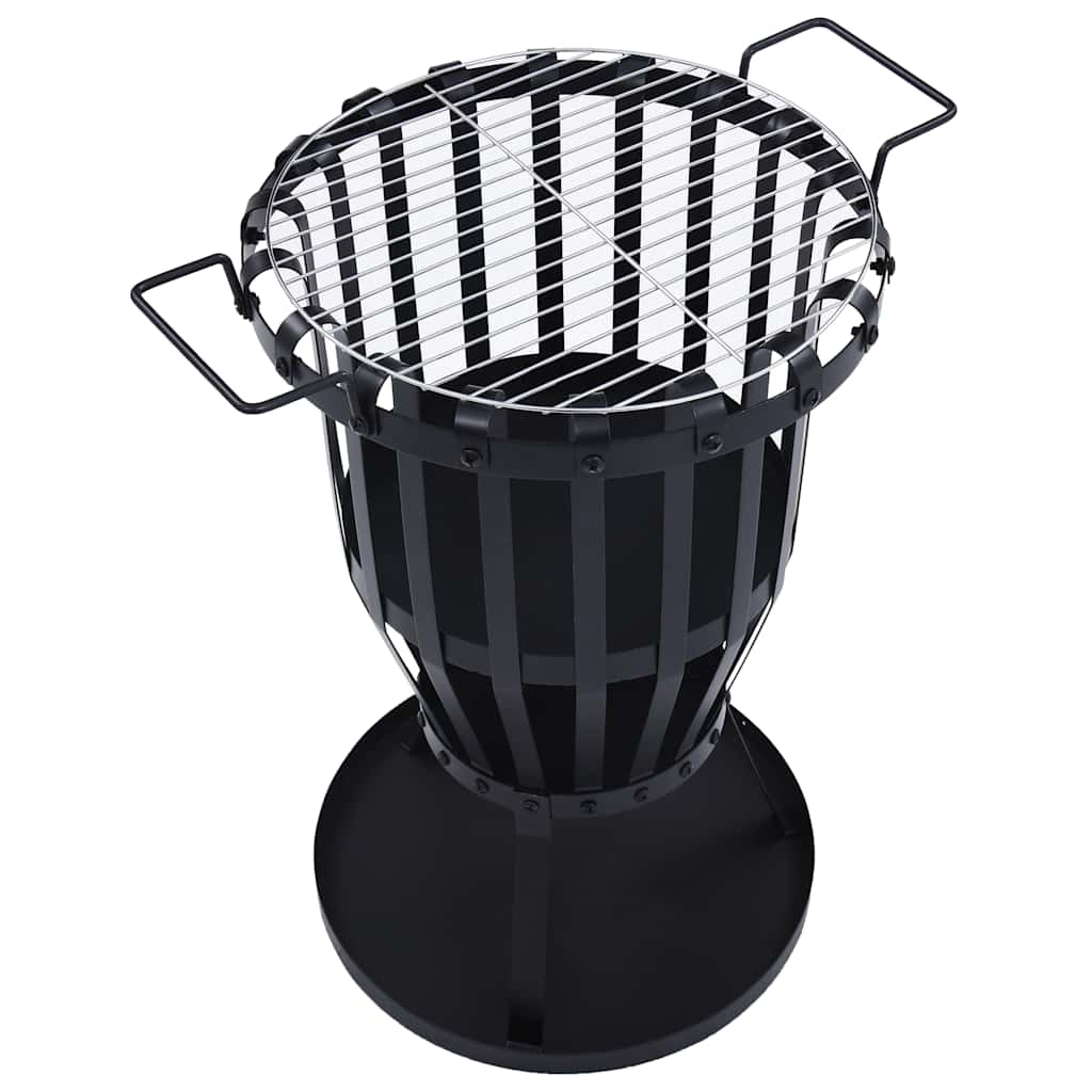 Vidaxl außerhalb Kamin mit Grillgrill 47,5 cm Stahl