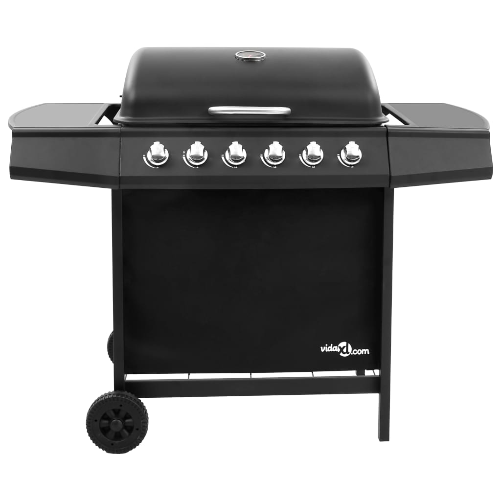 Vidaxl Gasgrill mit 6 Brennern Schwarz