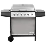 Vidaxl Gas Barbecue con 6 bruciatori di colore nero e argento