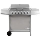 Vidaxl gas barbecue with 6 burners silver colored