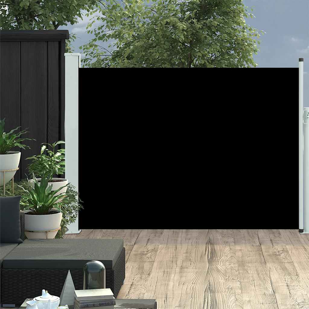 Vidaxl Garden Screen Extendable 120x500 cm svart