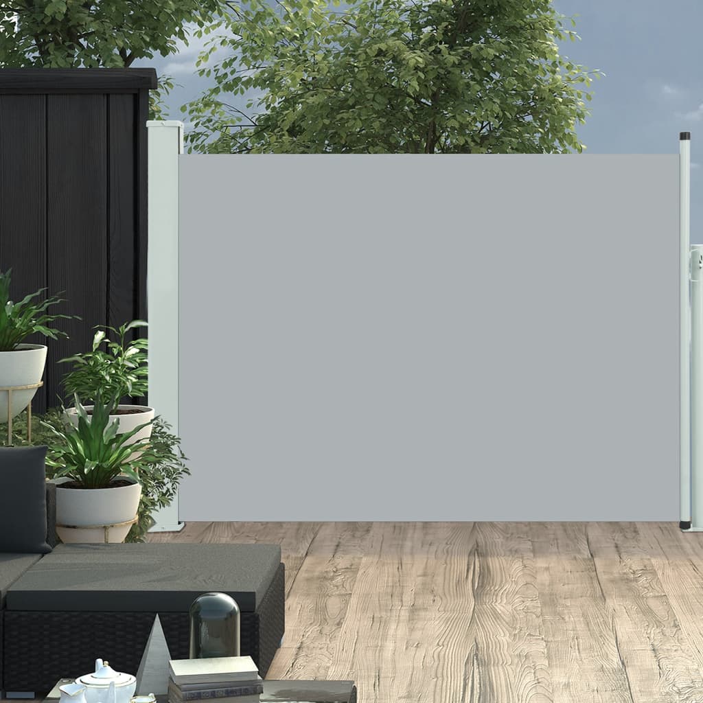 Vidaxl tuinscherm uittrekbaar 120x500 cm grijs