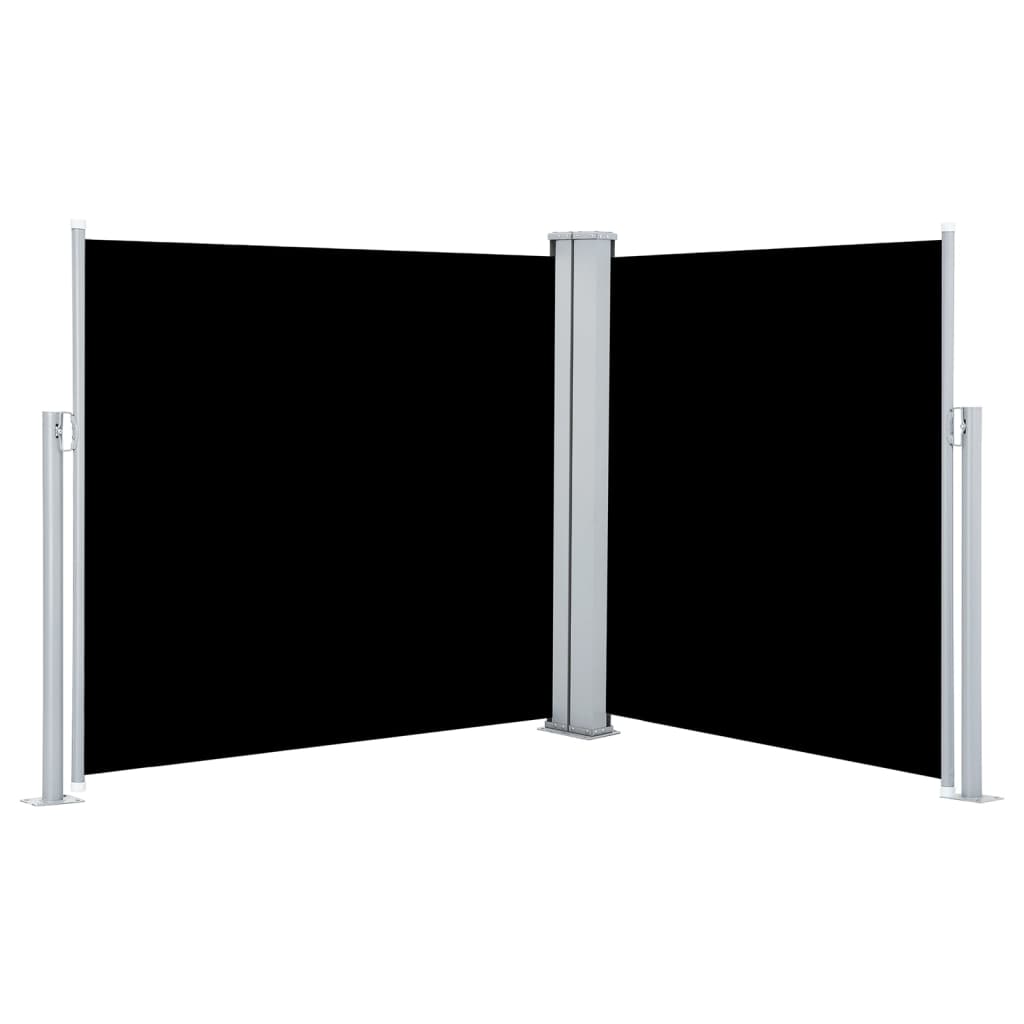 Pare-brise vidaxl extensible 100x600 cm noir