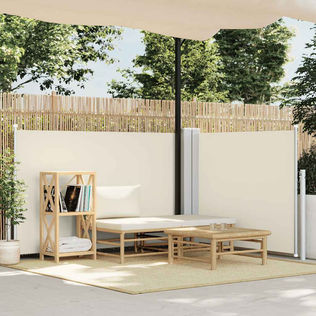 Vidaxl Windschutzscheibe ausziehbar 120 x 600 cm Creme