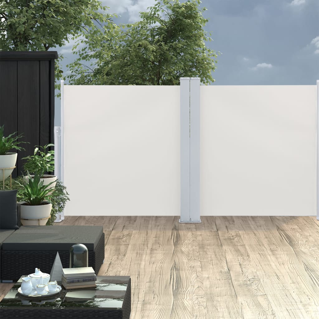 Vidaxl Windschutzscheibe ausziehbar 120 x 600 cm Creme