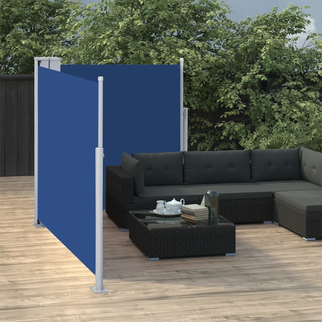 Pare-brise Vidaxl extensible 120x600 cm bleu