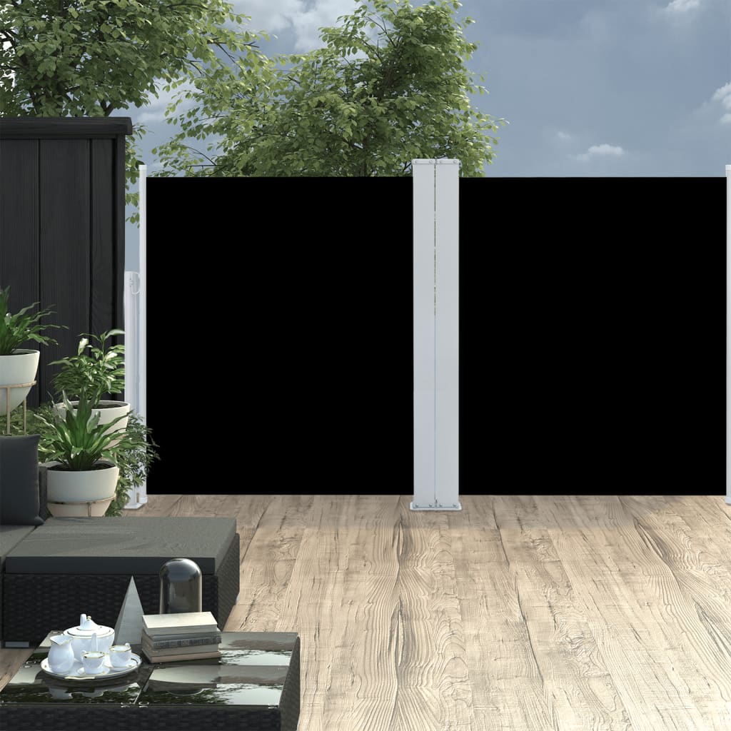 Vidaxl vindrutan utdragbar 140x600 cm svart