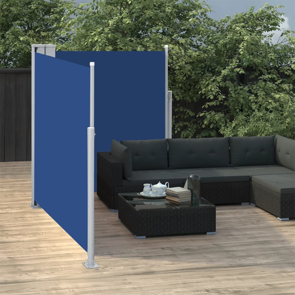 Vidaxl vetrobransko steklo Extendable 160x600 cm modra