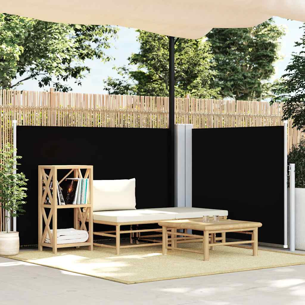 Vidaxx ausziehbarer Windschutz 120x1000 cm schwarz