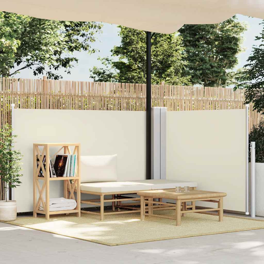 Vidaxx ausziehbarer Windschutz 120x1000 cm creme