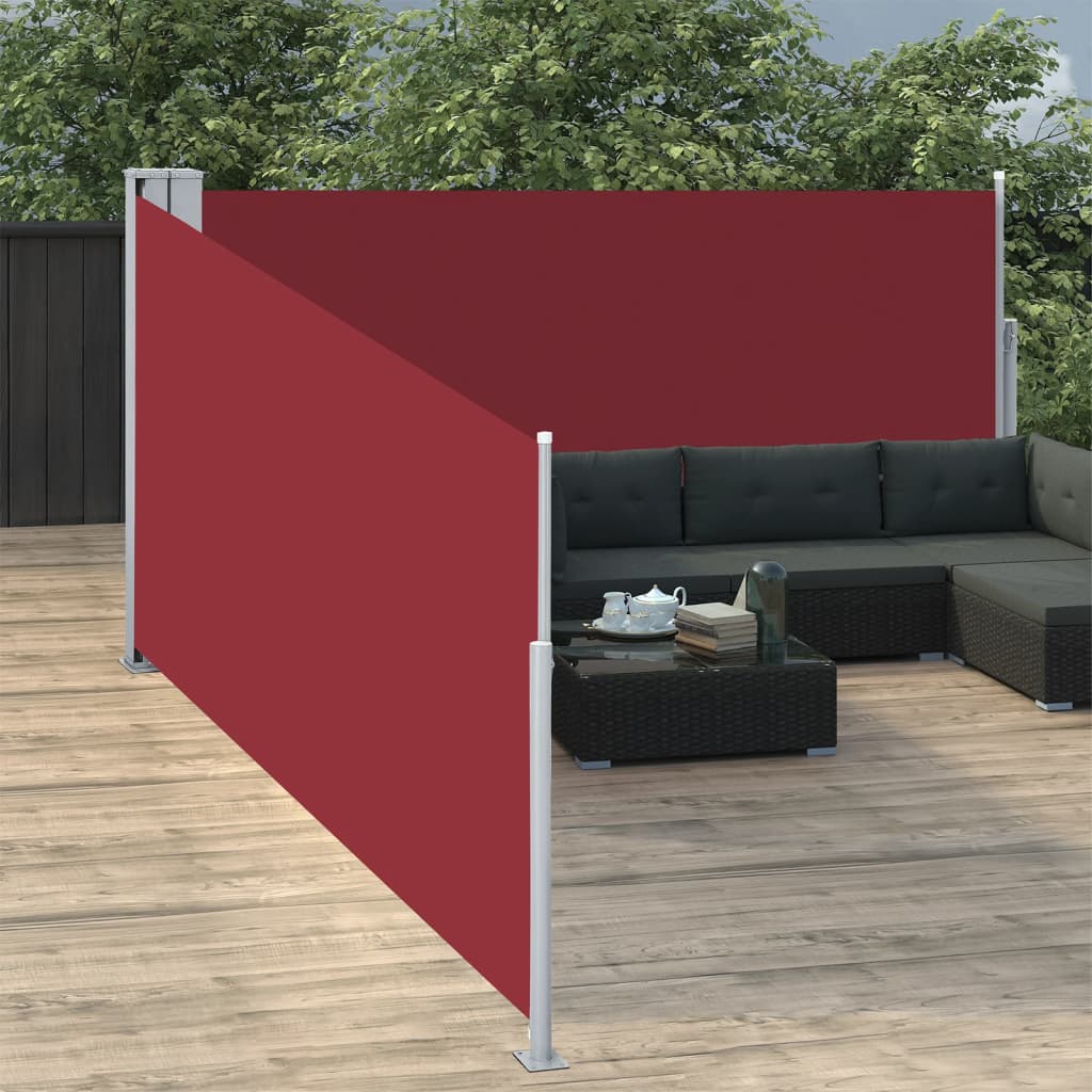 Vidaxl windscherm uittrekbaar 120x1000 cm rood