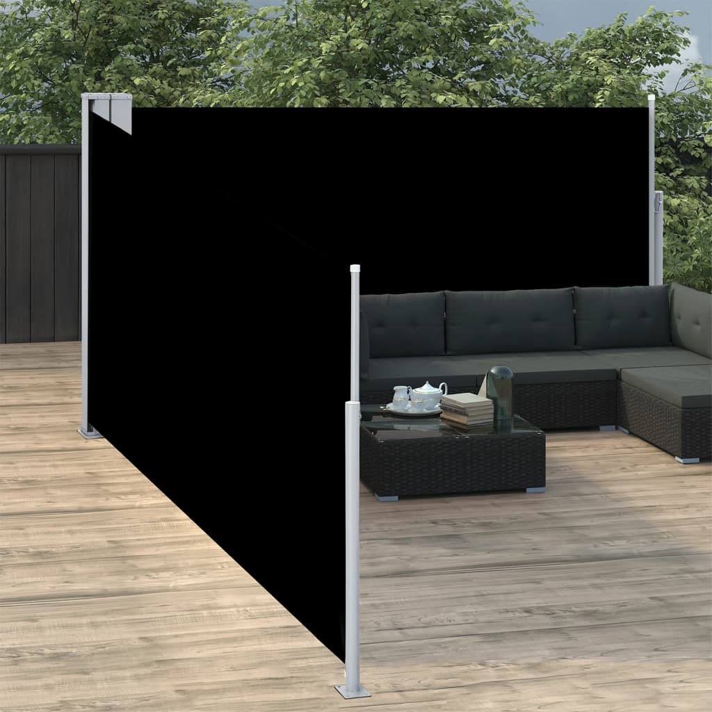 Pare-brise vidaxl extensible 140x1000 cm noir