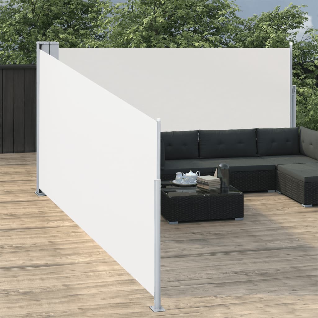 Vidaxl windscherm uittrekbaar 140x1000 cm crème