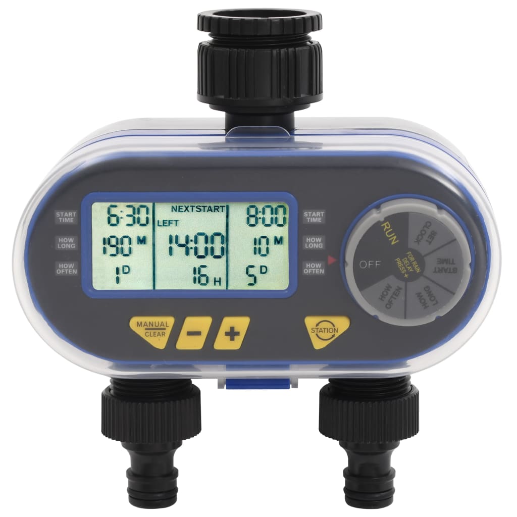 Vidaxl Watertimer con doble salida automáticamente digitalmente