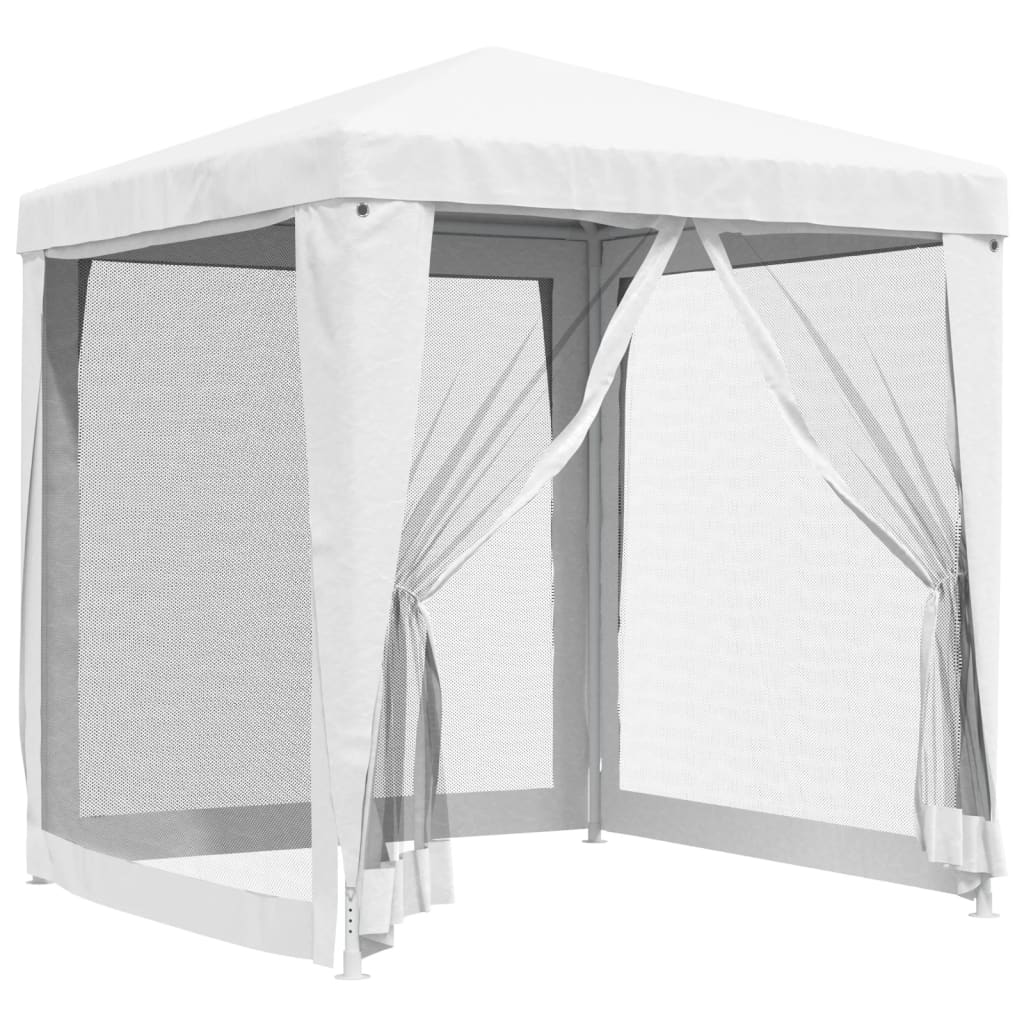 Tenda per feste Vidaxl con pareti laterali a 4 mesh 2x2 m bianco