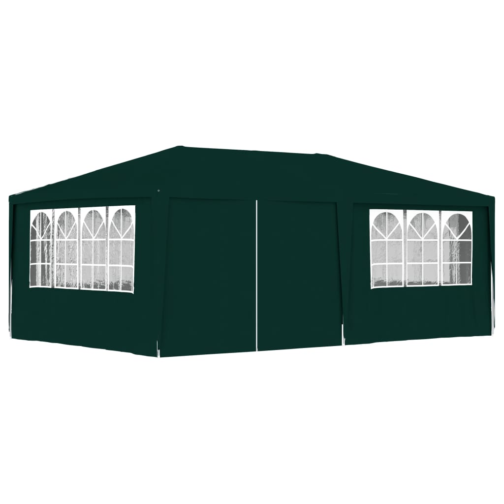 Tienda de fiesta Vidaxl con paredes laterales Professional 90 g m² 4x6 m verde