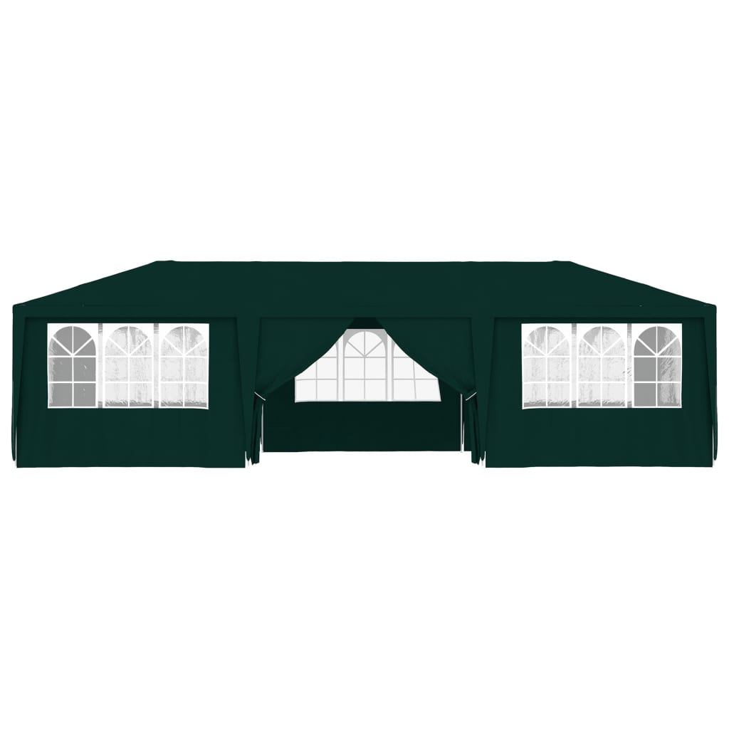 Tenda per feste Vidaxl con pareti laterali professionali 90 g m² 4x9 m verde