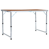 VIDAXL Camping Tabelle zusammenklappbar 120 x 60 cm Aluminium