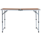 VIDAXL Camping Tabelle zusammenklappbar 120 x 60 cm Aluminium