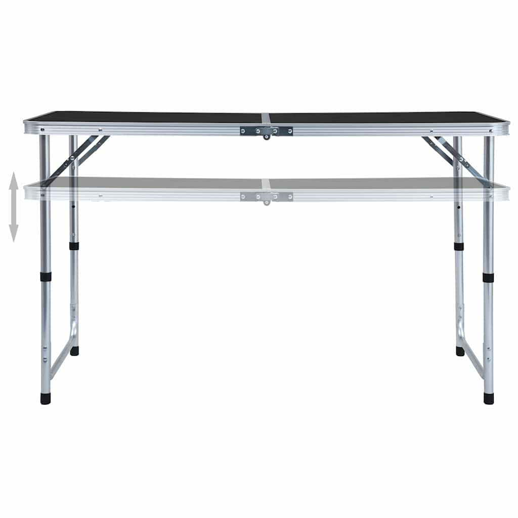 VIDAXL Camping Tabelle zusammenklappbar 120 x 60 cm Aluminiumgrau